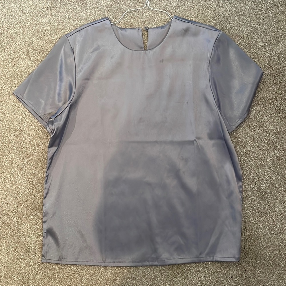 Silver silk blouse